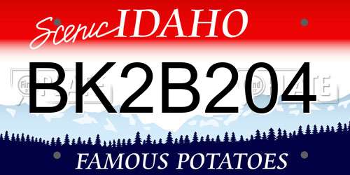 BK2B204 Idaho License Plate