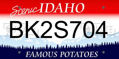 BK2S704 Idaho License Plate