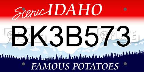 BK3B573 Idaho License Plate