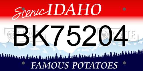 BK75204 Idaho License Plate