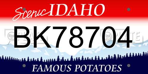 BK78704 Idaho License Plate