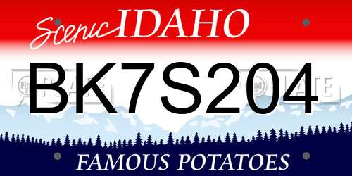BK7S204 Idaho License Plate