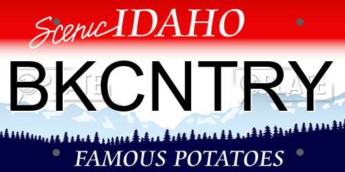 BKCNTRY Idaho License Plate