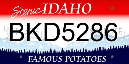 BKD5286 Idaho License Plate