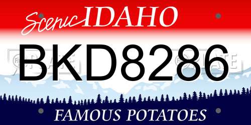 BKD8286 Idaho License Plate