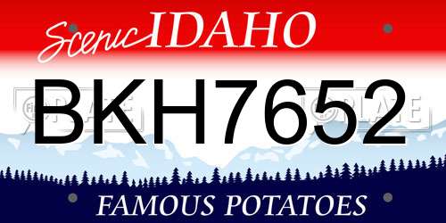 BKH7652 Idaho License Plate