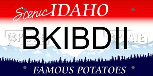 BKIBDII Idaho License Plate