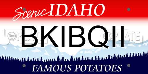 BKIBQII Idaho License Plate