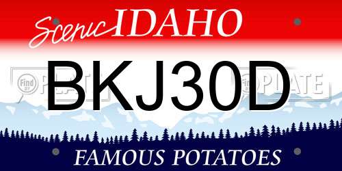 BKJ30D Idaho License Plate