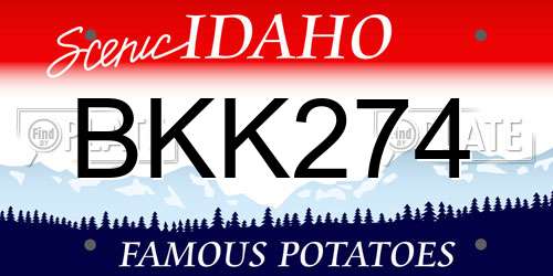 BKK274 Idaho License Plate