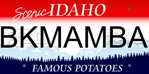 BKMAMBA Idaho License Plate