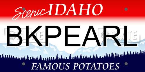 BKPEARL Idaho License Plate