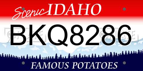 BKQ8286 Idaho License Plate