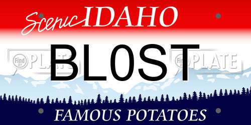 BL0ST Idaho License Plate