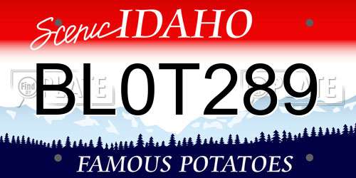 BL0T289 Idaho License Plate