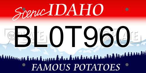 BL0T960 Idaho License Plate