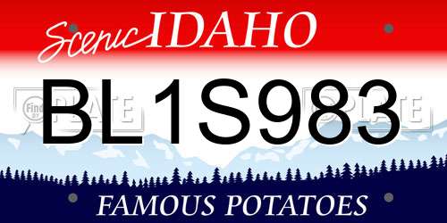 BL1S983 Idaho License Plate