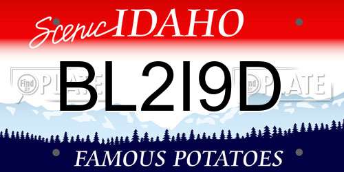 BL2I9D Idaho License Plate