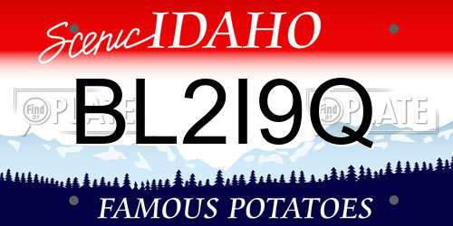 BL2I9Q Idaho License Plate