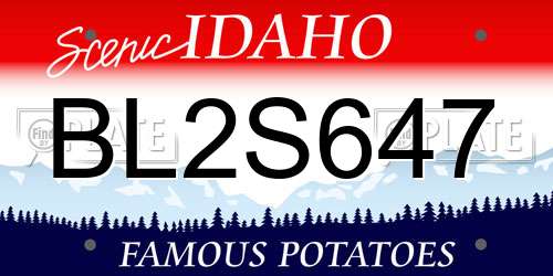 BL2S647 Idaho License Plate