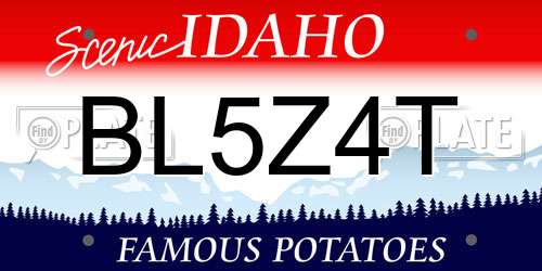 BL5Z4T Idaho License Plate