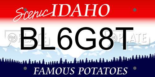 BL6G8T Idaho License Plate