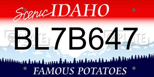 BL7B647 Idaho License Plate