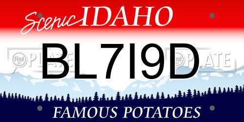 BL7I9D Idaho License Plate