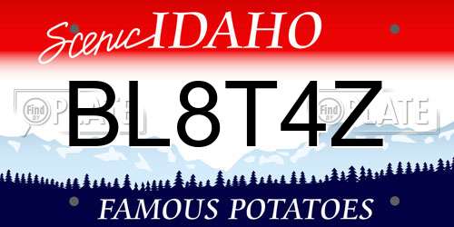 BL8T4Z Idaho License Plate