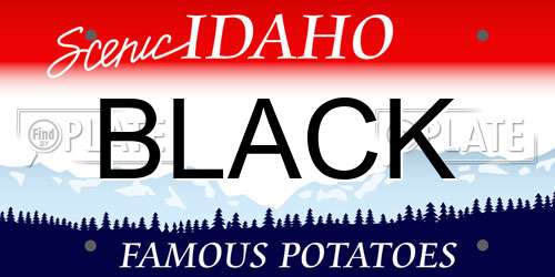 BLACK Idaho License Plate