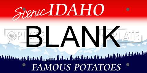 BLANK Idaho License Plate