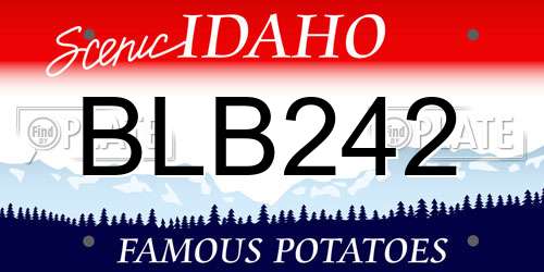 BLB242 Idaho License Plate