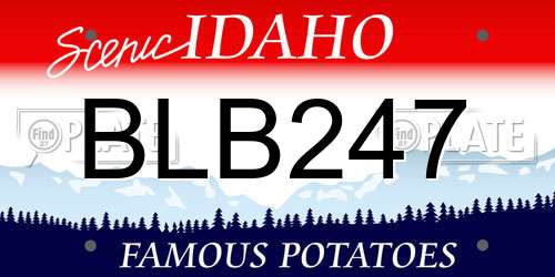 BLB247 Idaho License Plate