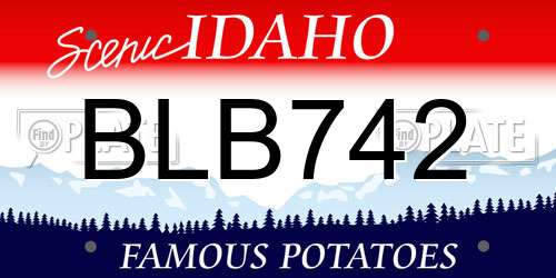BLB742 Idaho License Plate