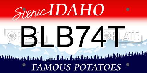 BLB74T Idaho License Plate