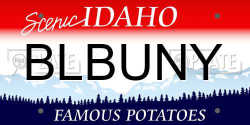 BLBUNY Idaho License Plate