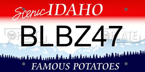BLBZ47 Idaho License Plate