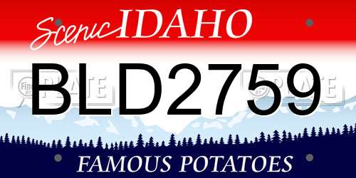 BLD2759 Idaho License Plate