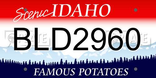 BLD2960 Idaho License Plate