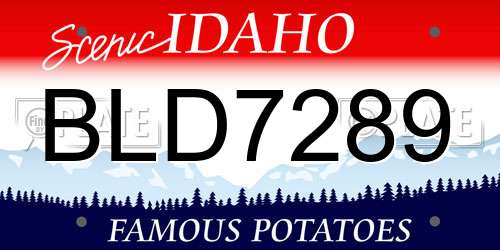 BLD7289 Idaho License Plate