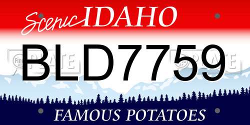 BLD7759 Idaho License Plate