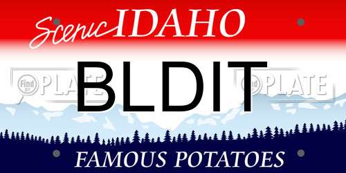 BLDIT Idaho License Plate