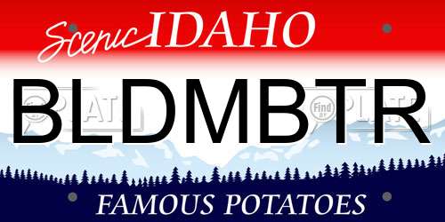 BLDMBTR Idaho License Plate