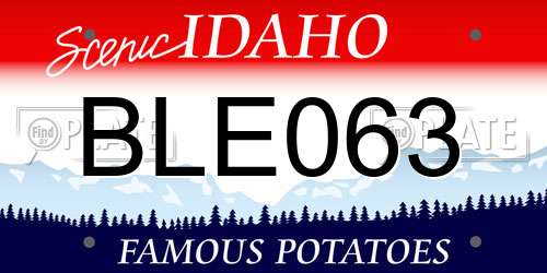 BLE063 Idaho License Plate