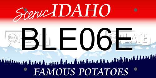 BLE06E Idaho License Plate