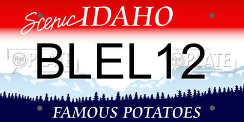 BLEL12 Idaho License Plate