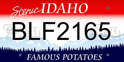 BLF2165 Idaho License Plate