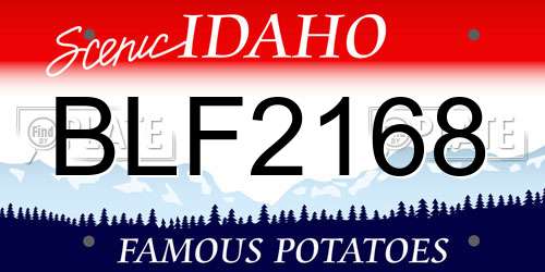BLF2168 Idaho License Plate