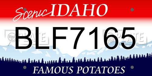 BLF7165 Idaho License Plate