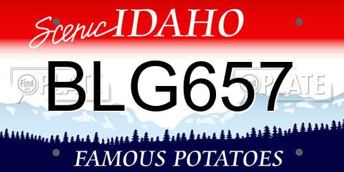 BLG657 Idaho License Plate